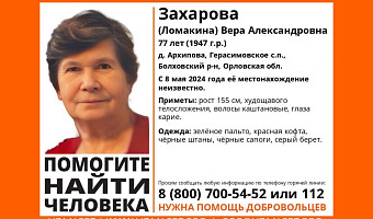 Пропавшая пенсионерка из Орловской области может находиться в Туле