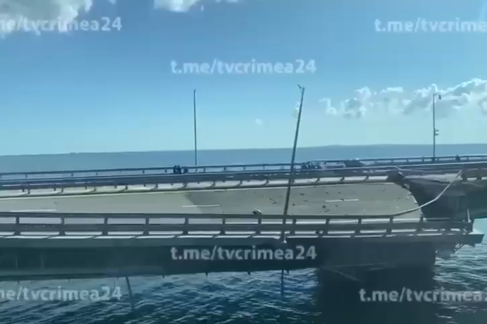 В сети опубликовали новое видео с места ЧП на Крымском мосту