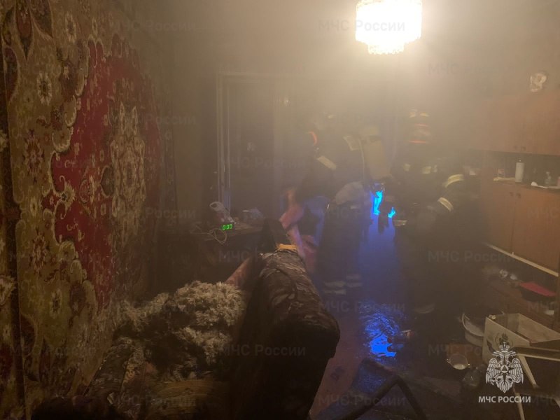 В жилом доме в Новомосковске произошел пожар
