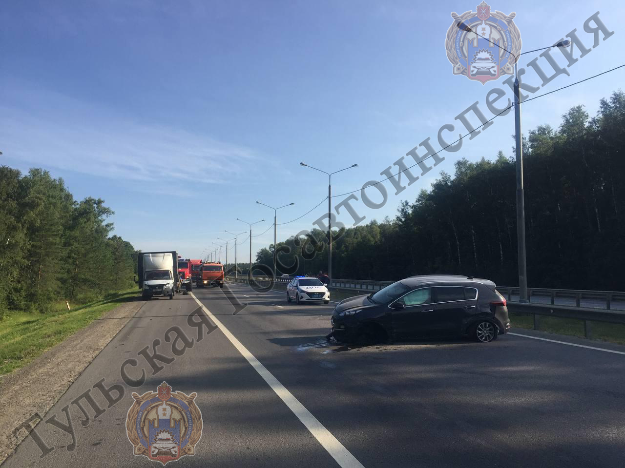 В Заокском районе водитель Kia Sportage не справился с управлением и устроил ДТП