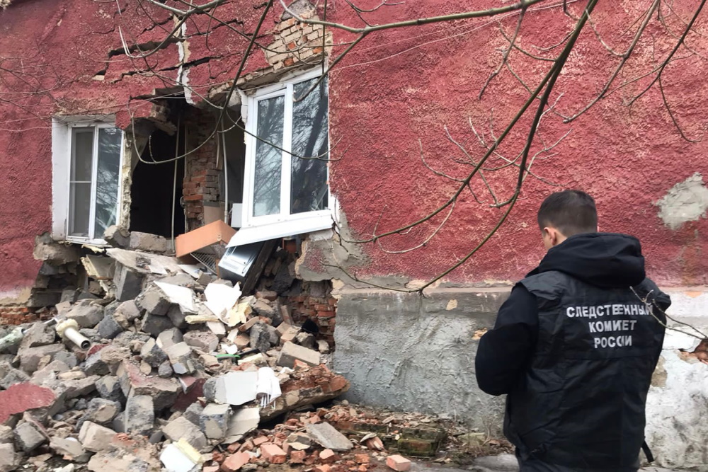 Тульский СК организовал проверку из-за обрушения части дома на улице Октябрьской в Киреевске