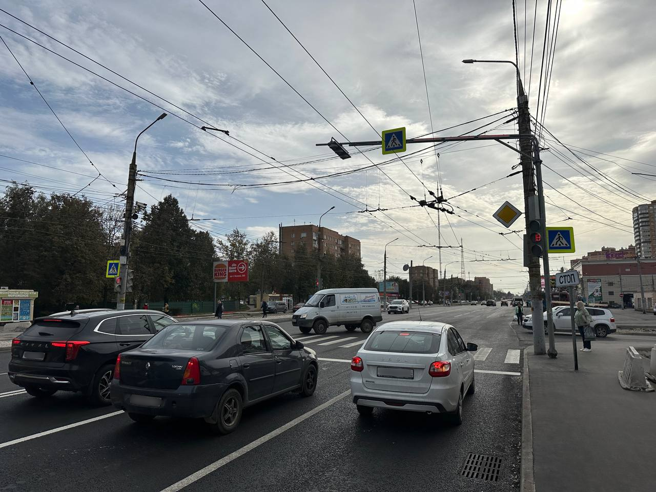 В Туле на проспекте Ленина перевернулся светофор