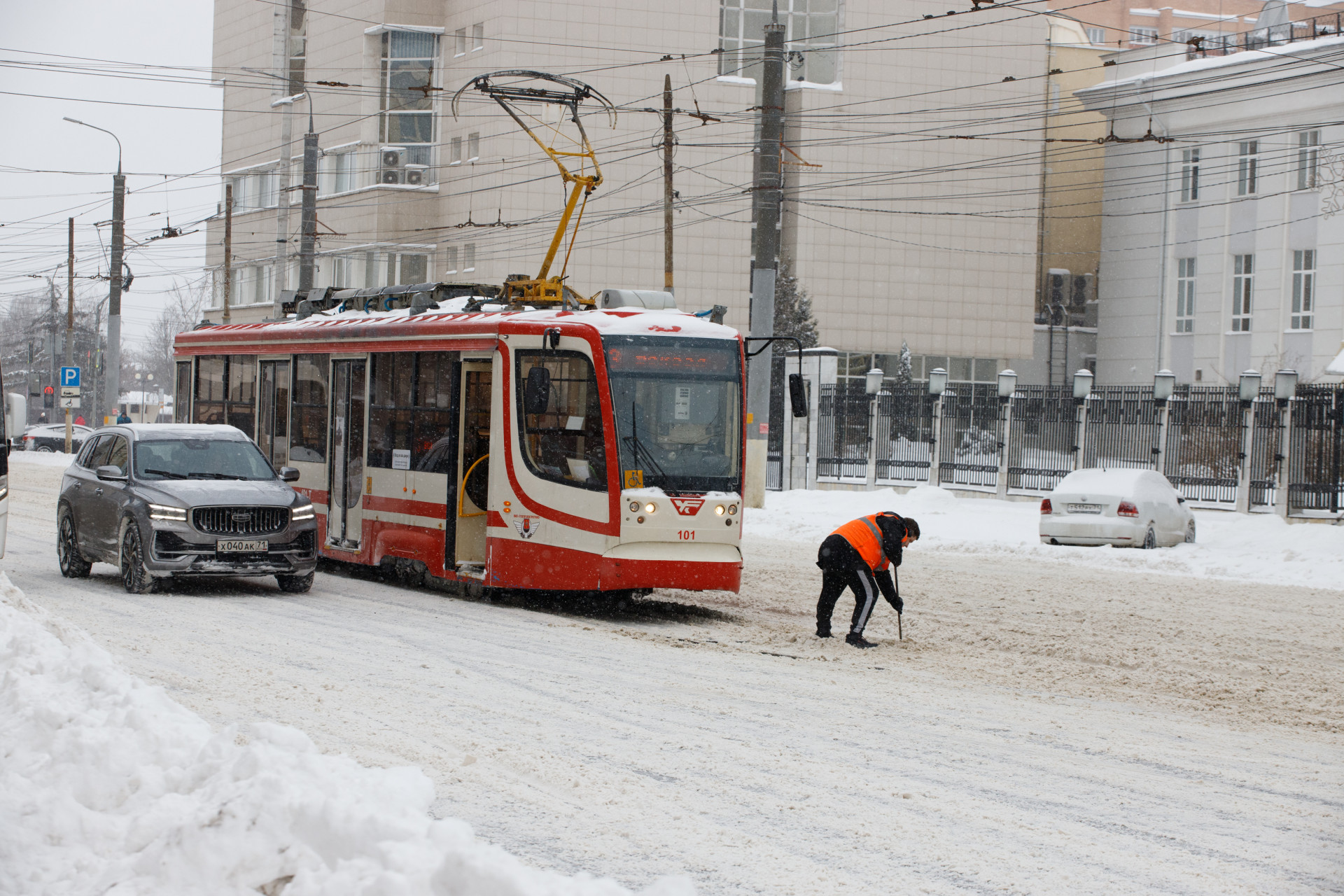 ﻿Движение трамваев в Туле задерживалось около 30 раз 15 февраля