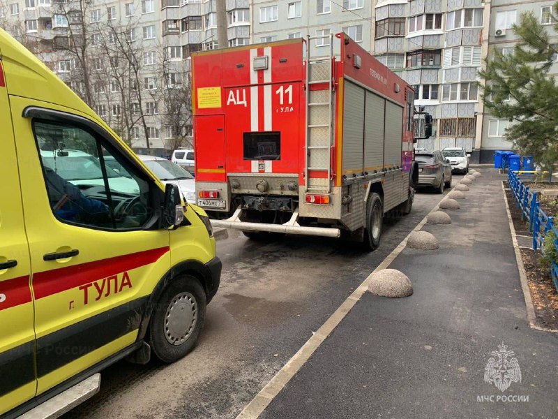 Во время пожара в девятиэтажке в Туле пострадал пенсионер