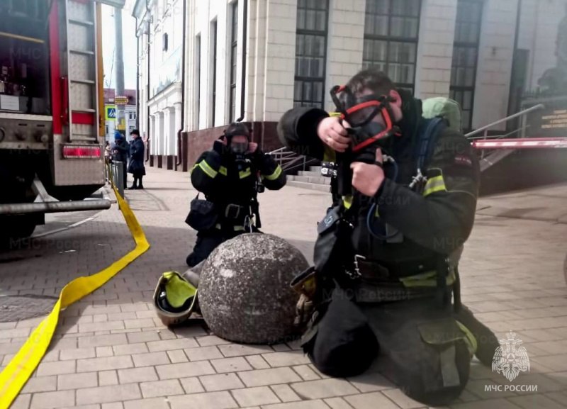 В Туле спасатели провели противопожарную тренировку на вокзале