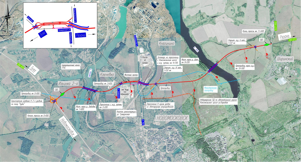 Трассировка объездной дороги Новомосковска / Корпорация развития Тульской области