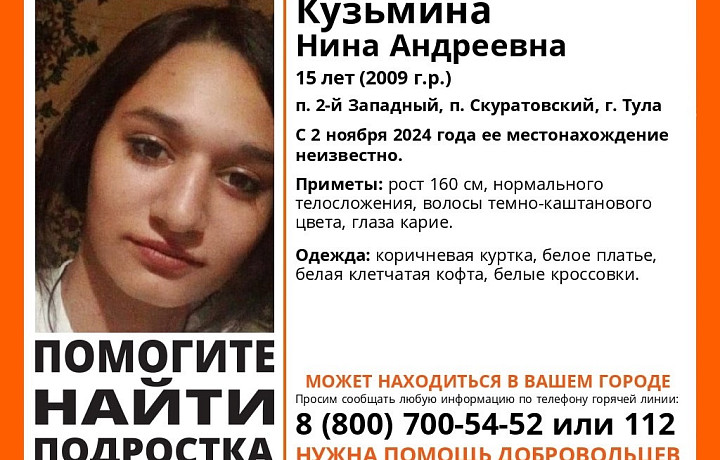 В Туле три дня ищут пропавшую 15-летнюю девочку