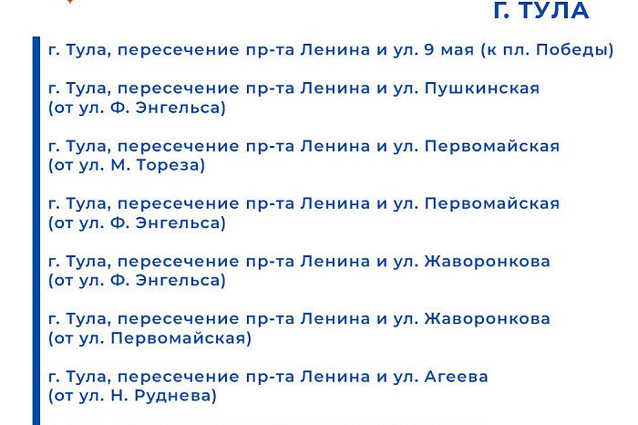 В тульской Госавтоинспекции назвали все точки, где расположены дорожные камеры