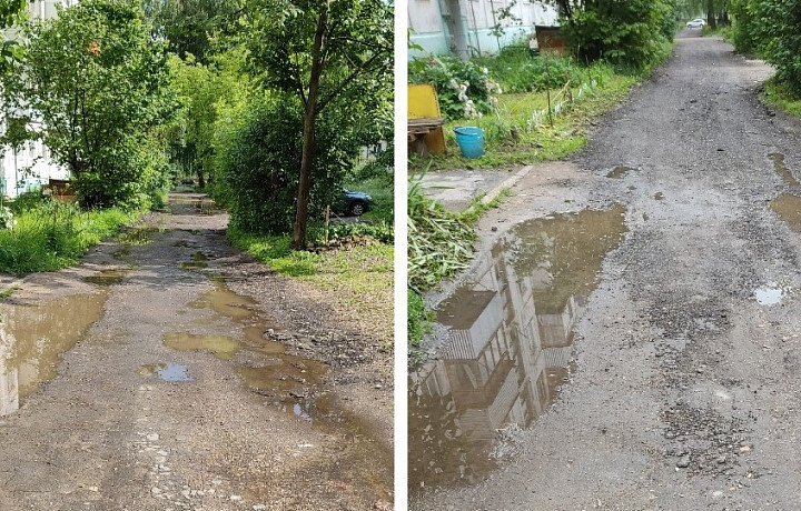 «Сделали хуже, чем было»: в Киреевском районе жители шесть лет ждали ремонт дороги, но получили асфальтную крошку и грязь