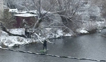 Туляки заметили сап-серфера на Упе после снегопада