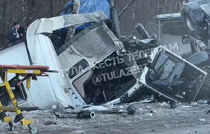 Две фуры столкнулись на трассе М-2 в Чернском районе Тульской области