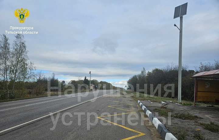 Остановку в деревне Татьяновка Куркинского района оборудовали освещением после вмешательства прокуратуры