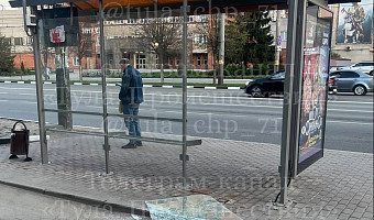 В Туле неизвестные разгромили остановку на Красноармейском проспекте