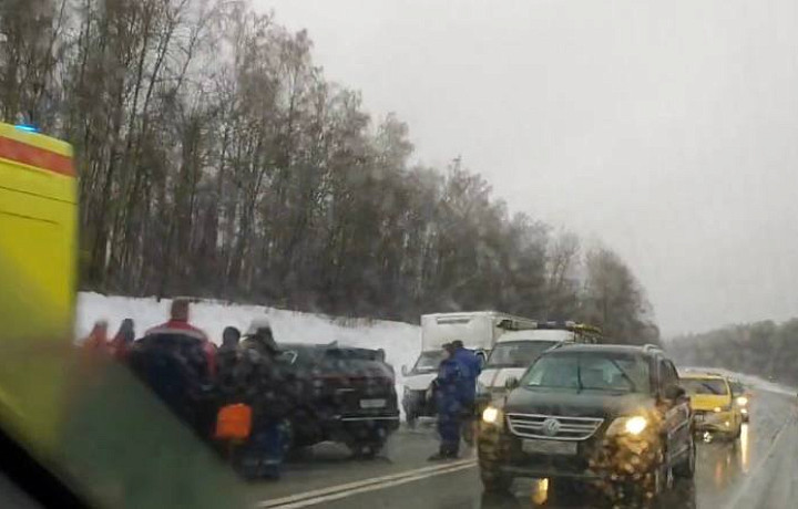 В Тульской области произошло лобовое столкновение автомобилей, есть пострадавшие