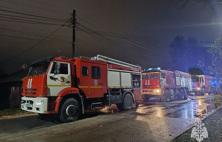 ﻿На улице Осташева в Туле потушили пожар в частном доме