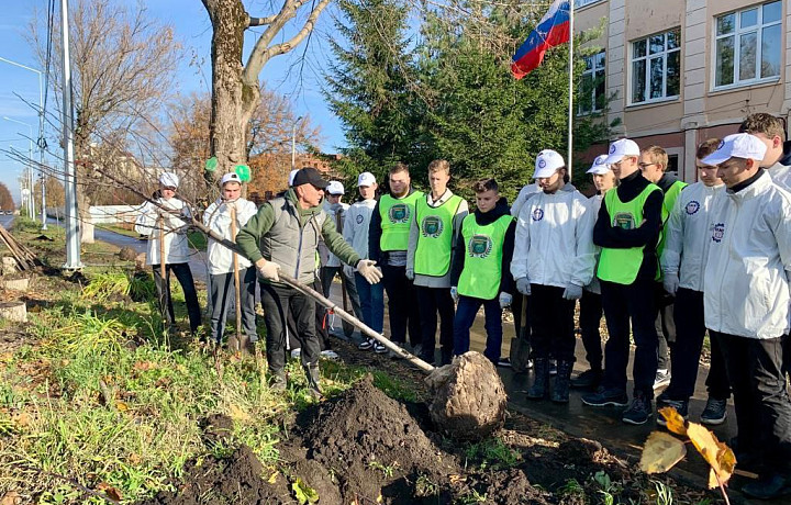 В Новомосковске высадили яблоневую аллею