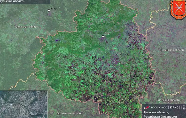 Опубликован снимок, как Тульская область выглядит из космоса