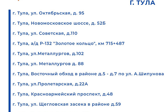 В тульской Госавтоинспекции назвали все точки, где расположены дорожные камеры