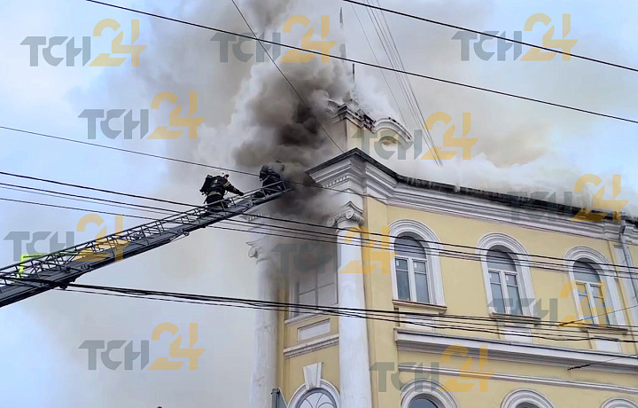 Опубликовано видео с места пожара в военном госпитале Тулы