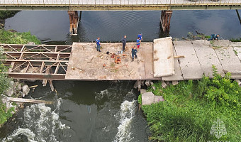 В Дубенском районе спасатели МЧС разбирают аварийный мост