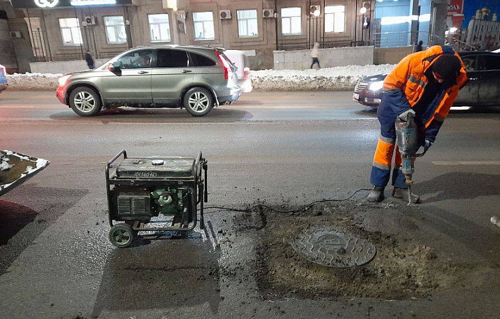 На Орловском шоссе в Туле провели ямочный ремонт