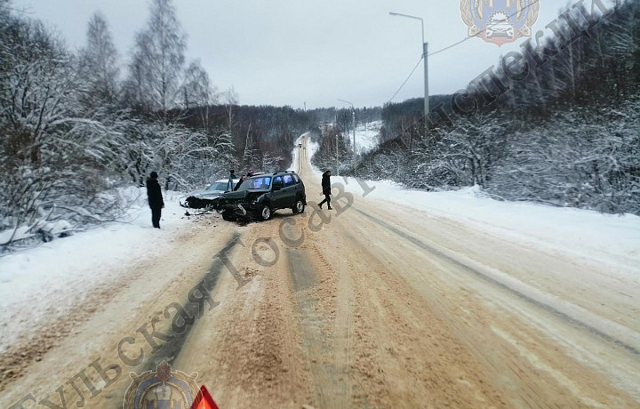 В Алексинском районе столкнулись Chevrolet и Mercedes