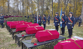 Останки 56 человек, погибших в годы Великой Отечественной войны, перезахоронили в Чекалине