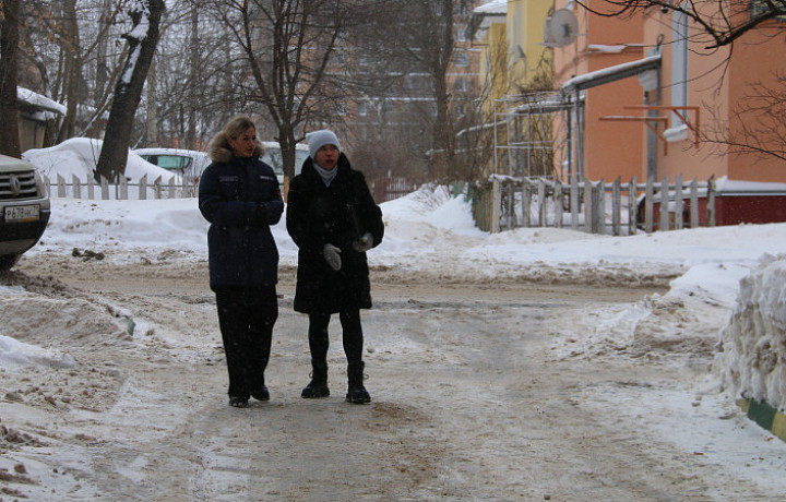 В Туле проверили качество уборки дворов от снега