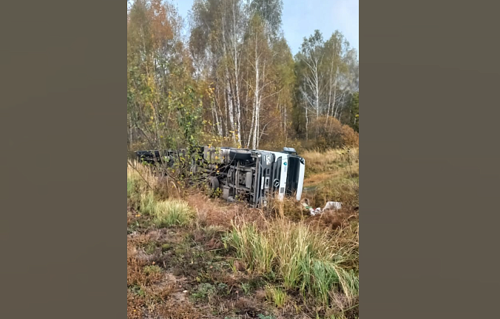 Водитель большегруза не справился с управлением и вылетел в кювет в Кимовском районе