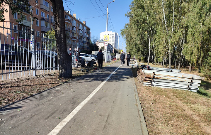 В Центральном парке имени Белоусова в Туле ремонтируют забор